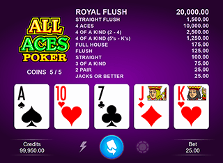 Microgaming All Aces Video Poker