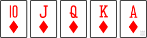 Cards showing a Royal Flush
